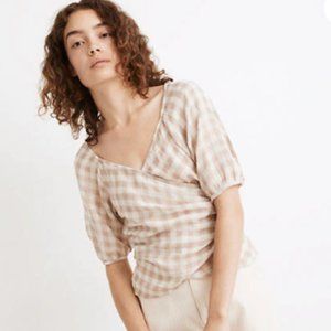 Madewell Sweetheart Wrap Top in Gingham Check